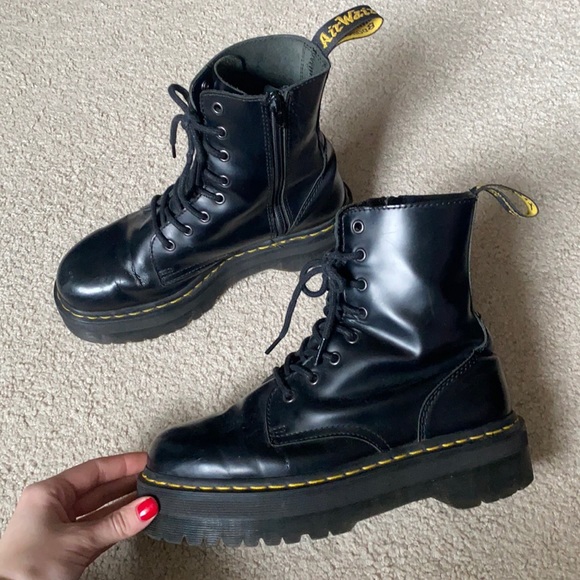 Dr. Martens Shoes - Doc Martens Black Platform Jadon Leather Boots European 41